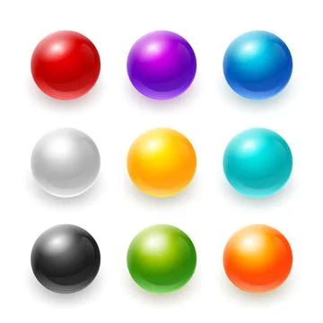Rainbow 3d ball blue red sphere yellow vector isolated color circle bubble icon Stock Illustration