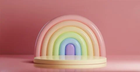 Rainbow 3d podium or pedestal Stock Illustration