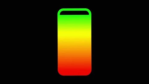 Rainbow 60 secs (1 min) battery life decreasing &amp; draining its life on black bg 库存影片 211173213