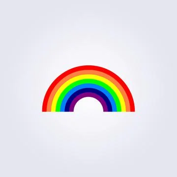 Rainbow 7 color illustration flat design icon symbol logo vector design Illustrazione stock