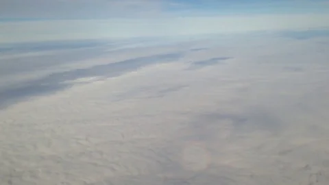 Rainbow Above Clouds 30000 Feet Air Plane Window Stock Footage 76831472