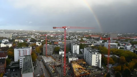 Rainbow above Hamburg. Stock Footage 163740866