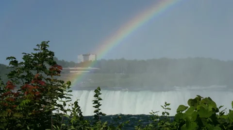 Rainbow above niagara falls Stock Footage 55005300