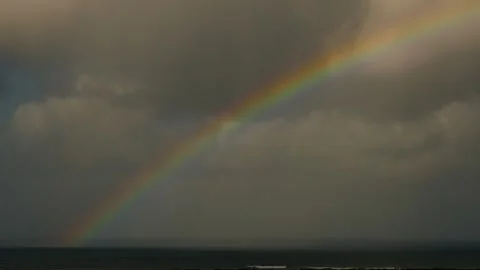 Rainbow above the ocean Stock Footage 261705519