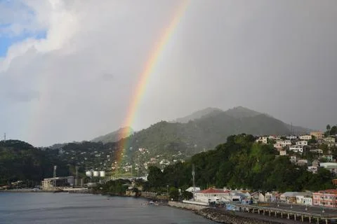 Rainbow above Saint George's, Grenada Stock Photos