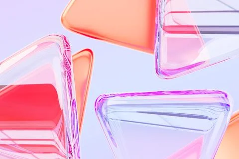 Rainbow abstract 3d background with crystal glass and plastic triangle plate Stock Illustration