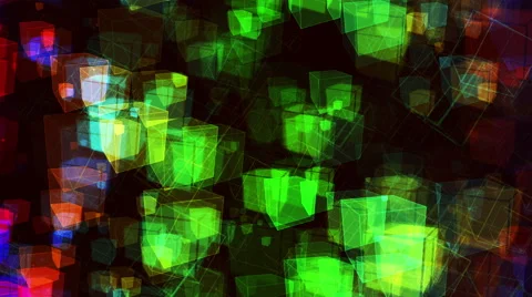 Rainbow Abstract Animated Cubes - 4K Resolution Ultra HD Stock Footage 41533726