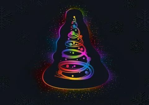 Rainbow Abstract Christmas Tree Stock Illustration