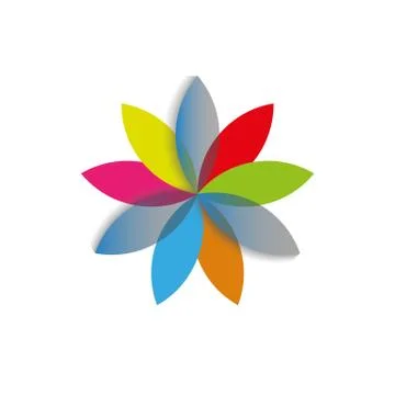 Rainbow abstract flower, template logo spa or health club Stock Illustration
