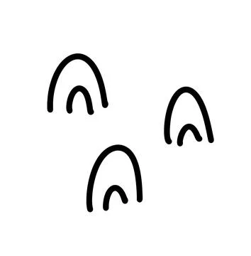 Rainbow abstract hand drawn black icon. Simple scandinavian collection line a Stock Illustration