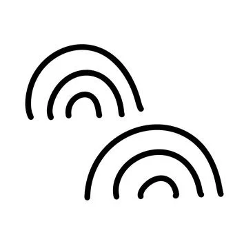 Rainbow abstract hand drawn black icon. Simple scandinavian collection line a Illustrazione stock