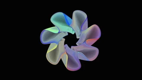 Rainbow abstract multicolor flower on a black background. Stock Footage 168089617