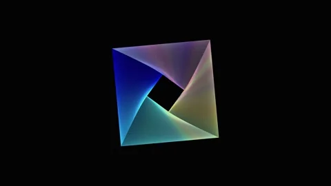 Rainbow abstract multicolor square on a black background Stock Footage 168089133