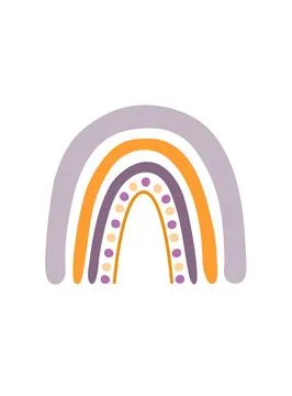 Rainbow abstract shape, simple hand drawn silhouette illustration in trendy Illustrazione stock