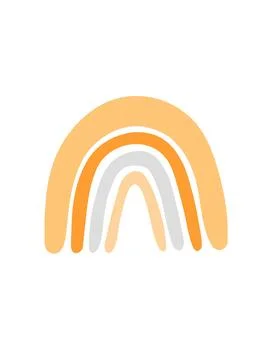 Rainbow abstract shape, simple hand drawn silhouette illustration in trendy Stock Illustration