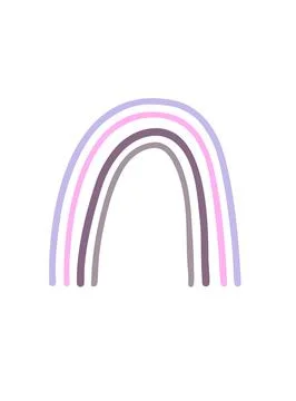 Rainbow abstract shape, simple hand drawn silhouette illustration in trendy イラスト素材