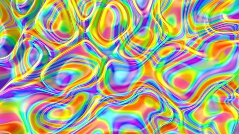 Rainbow abstract surface animated by waves. 3d render Stock Footage 149701332