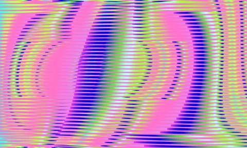 Rainbow abstract vector horizontal texture with lines and moire effect. Stock Illustration