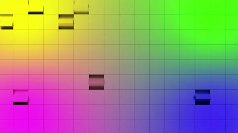 Rainbow abstract wall with rotating cubes. Stock Footage 43538143