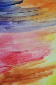 Rainbow abstract watercolor background. Hand-painted horizontal multicolore.. Stock Illustration