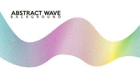 Rainbow Abstract Wave Line Background Design Vector, Spectrum Frame Concept.. Stock Illustration