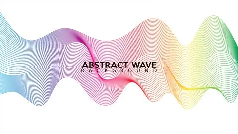 Rainbow Abstract Wave Line Background Design Vector, Spectrum Frame Concept.. Ilustración de archivo