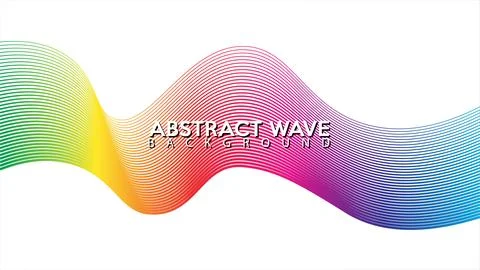 Rainbow Abstract Wave Line Background Design Vector, Spectrum Frame Concept.. Illustrazione stock