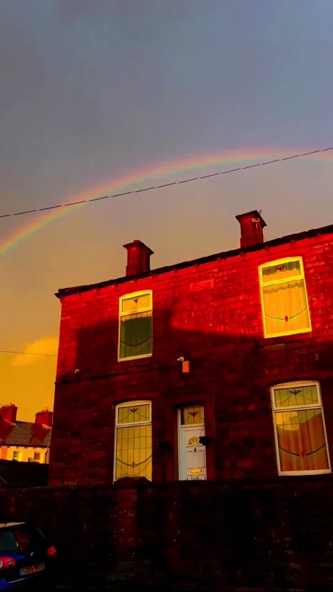 Rainbow Afer Rain at Cambridge street 4K Stock Footage 234553473