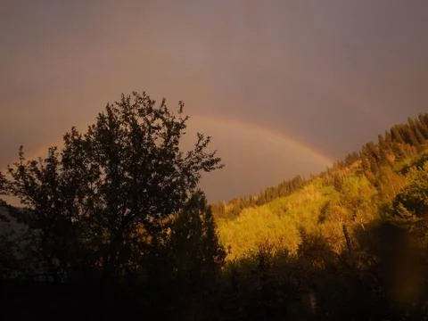 Rainbow after rain 库存照片