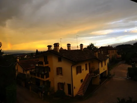 Rainbow after a storm. Time lapse Stock Footage 85044145