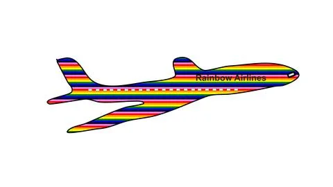 Rainbow Airlines Stock Illustration