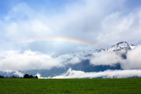Rainbow in the Alps Stock Photos