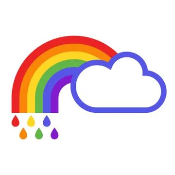 Rainbow and cloud icon Stock Illustration