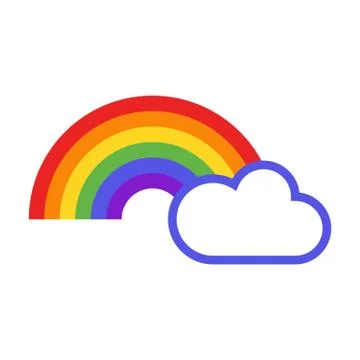 Rainbow and cloud icon Stock Illustration