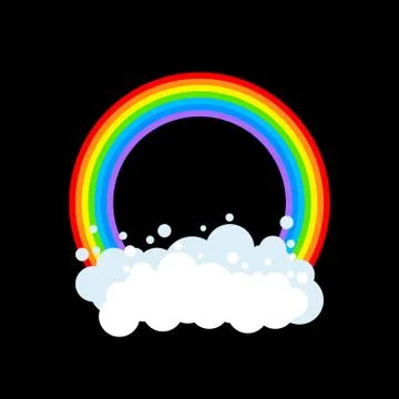 Rainbow and cloud isolated. Rainbows circle. Vector illustration Stock Illustration