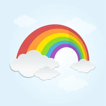 Rainbow and Cloud in The Sky. Vector イラスト素材