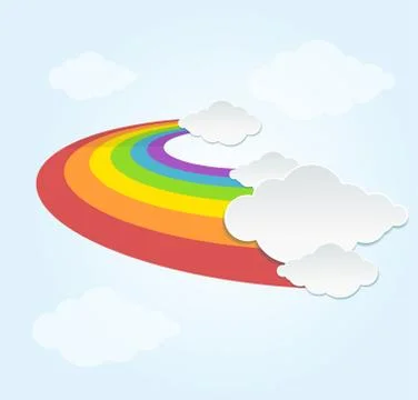 Rainbow and Cloud in The Sky. Vector イラスト素材