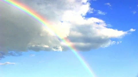 Rainbow and Clouds Stock Footage 11237155