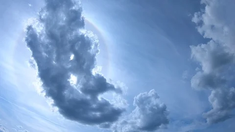 Rainbow and clouds Stock Footage 100663747