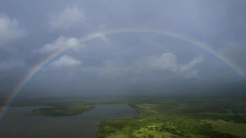 Rainbow and clouds Stock Footage 240576997