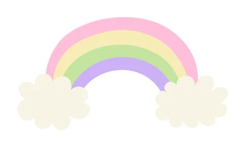 Rainbow and clouds illustration isolated Stock Illustration