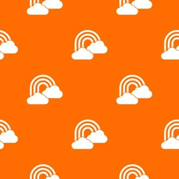 Rainbow and clouds pattern seamless Illustrazione stock