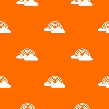 Rainbow and clouds pattern seamless Stock Illustration