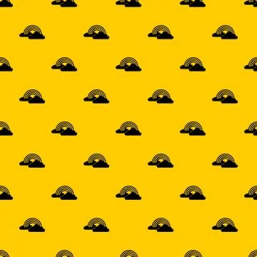 Rainbow and clouds pattern vector Illustrazione stock