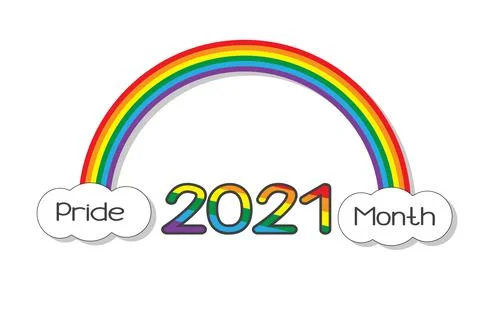 Rainbow and clouds. Vector. PRIDE MONTH Stock-Illustration