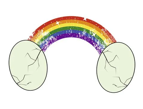 Rainbow and eggs Stock Illustration