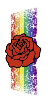 Rainbow and flower Stock Illustration