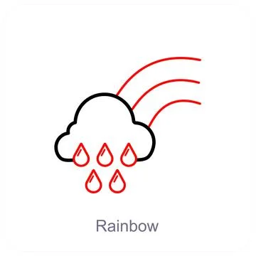 Rainbow and forecast icon concept Stock Illustration