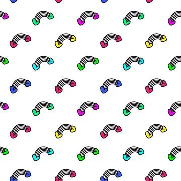 Rainbow and hearts pattern. Romantic pattern Stock Illustration