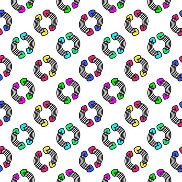 Rainbow and hearts pattern. Romantic pattern Stock Illustration